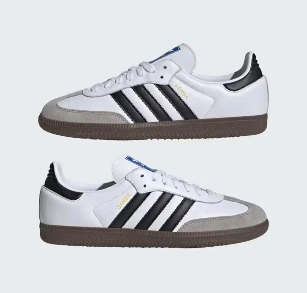 adidas Samba OG Shoes Sneakers Unisex Cloud White / Core Black / gum M 7 W8 NWT